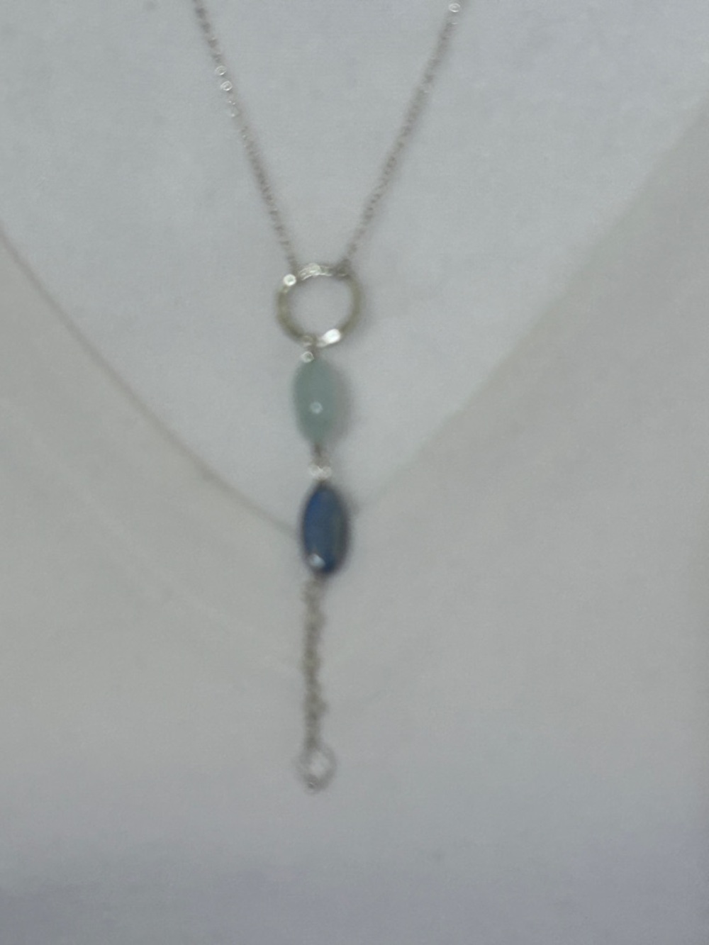 Silpada Sterling Silver Blue and Navy & Light Blue Drop Necklace